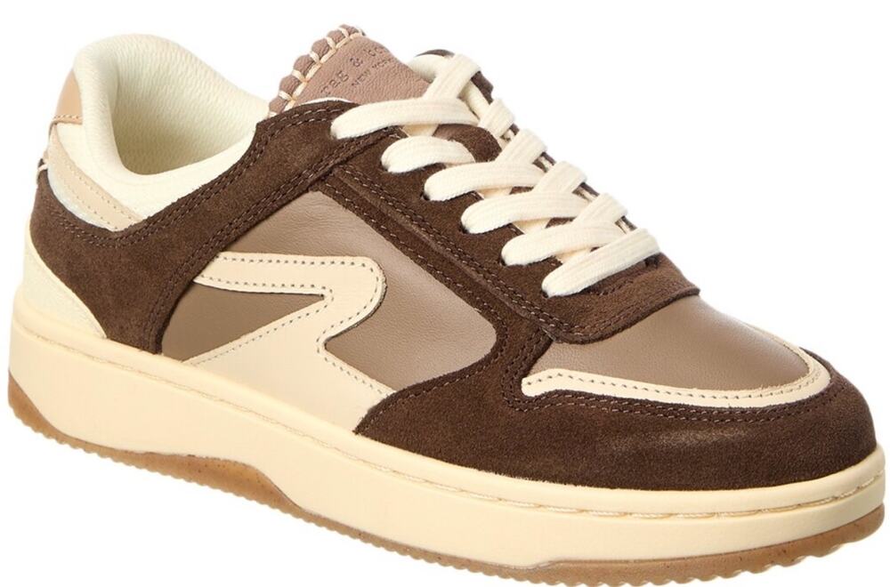 New Rag & Bone Retro Brown Tennis Leather Sneaker Size 6.5